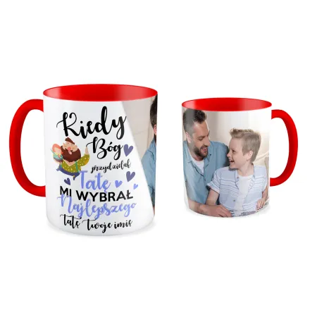 FOTO Kubek czerwony 330ml dla TATY